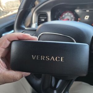 Versace Black and Gold Eyeglass Case